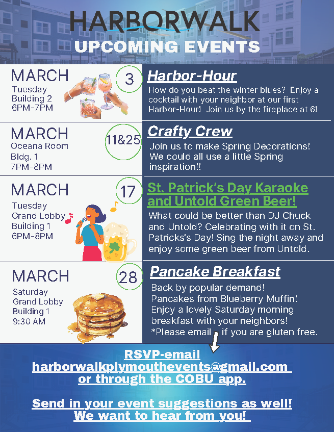 March Events at Harborwalk March Events at Harborwalk
