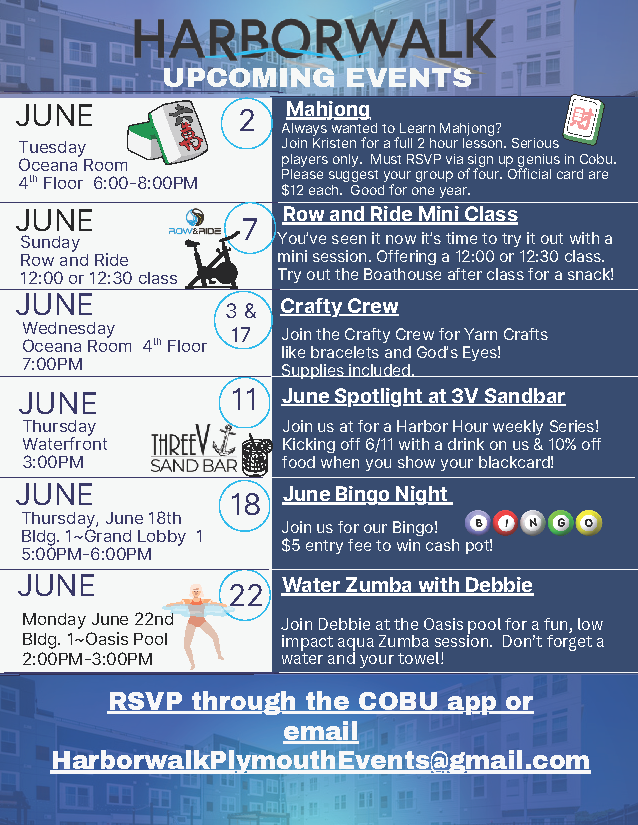 Amazing Resident Events in June at Harborwalk Apartments