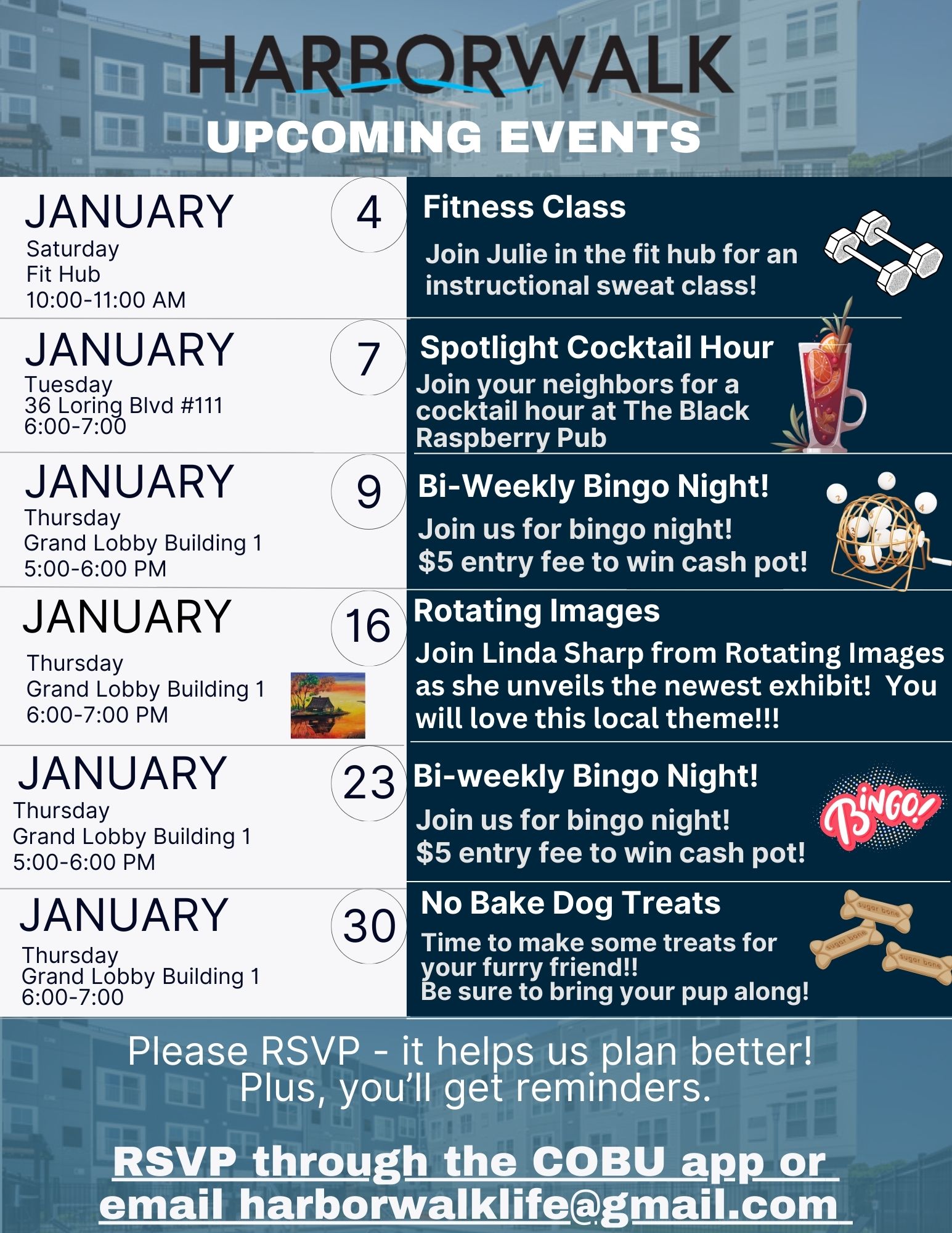 January Events Calendar