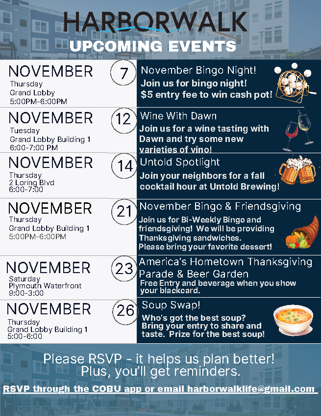 November Events Calendar